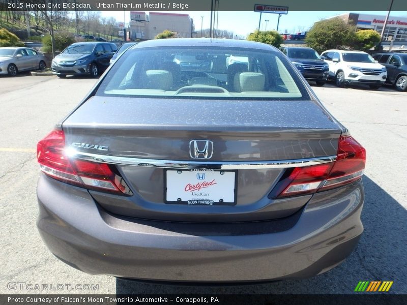 Urban Titanium Metallic / Beige 2015 Honda Civic EX Sedan