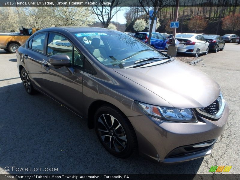 Urban Titanium Metallic / Beige 2015 Honda Civic EX Sedan