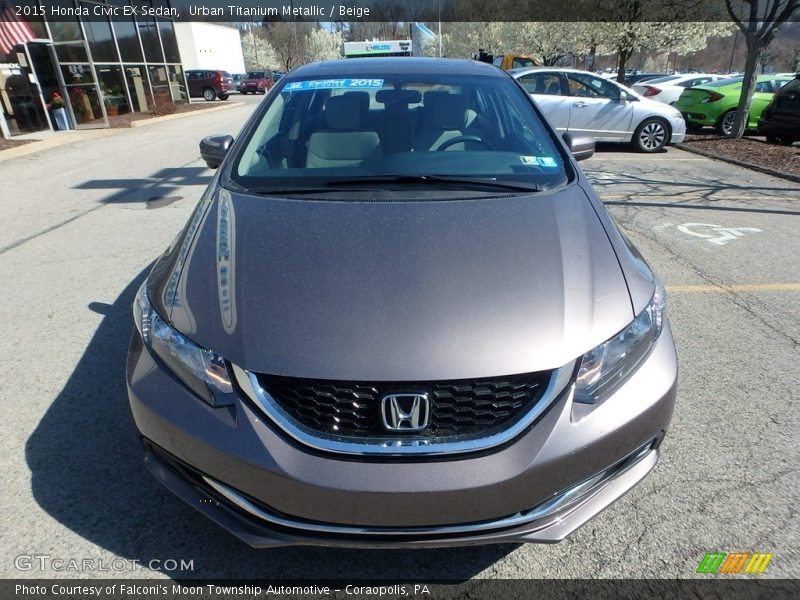 Urban Titanium Metallic / Beige 2015 Honda Civic EX Sedan