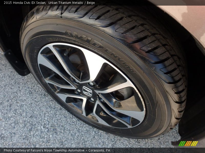 Urban Titanium Metallic / Beige 2015 Honda Civic EX Sedan