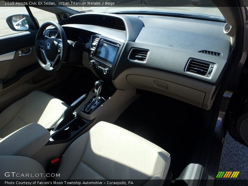 Urban Titanium Metallic / Beige 2015 Honda Civic EX Sedan