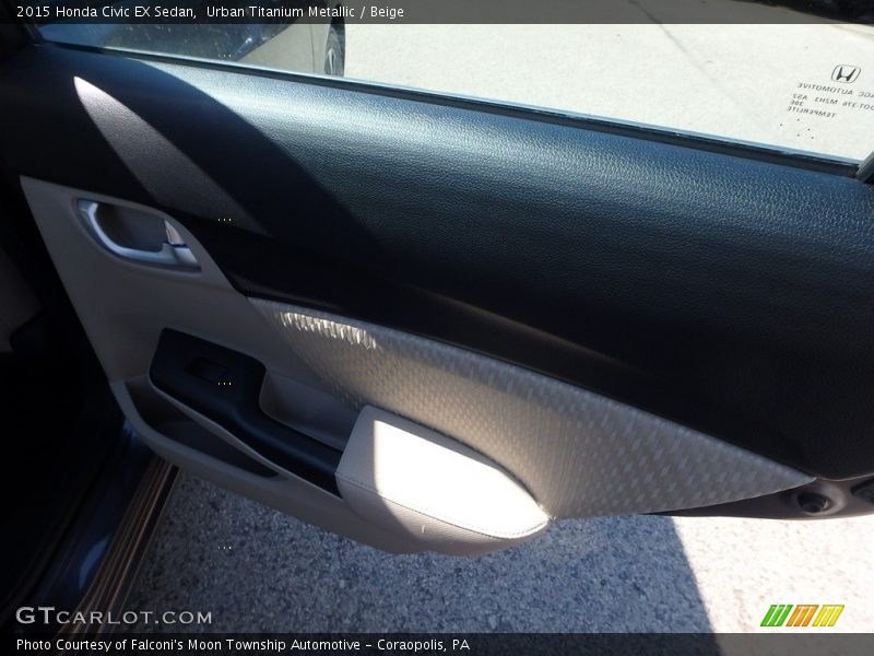 Urban Titanium Metallic / Beige 2015 Honda Civic EX Sedan