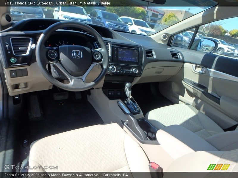 Urban Titanium Metallic / Beige 2015 Honda Civic EX Sedan