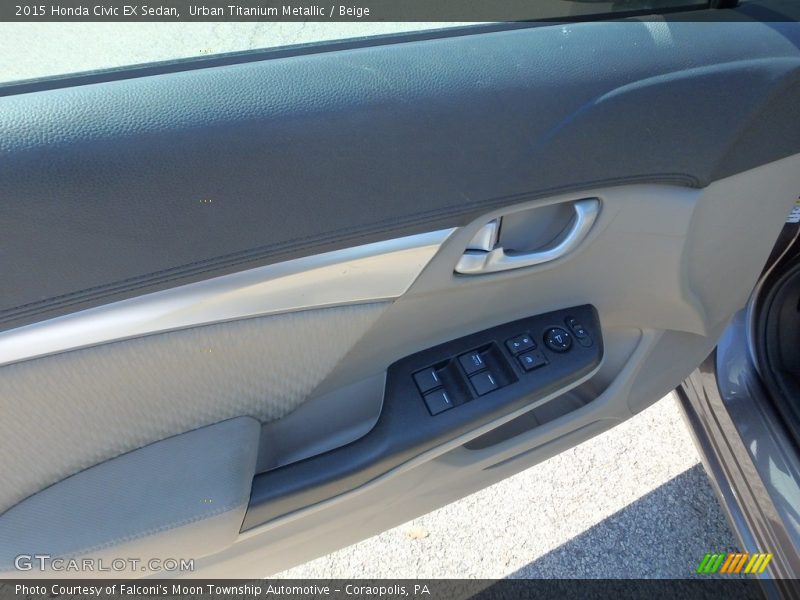 Urban Titanium Metallic / Beige 2015 Honda Civic EX Sedan