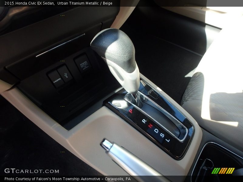 Urban Titanium Metallic / Beige 2015 Honda Civic EX Sedan