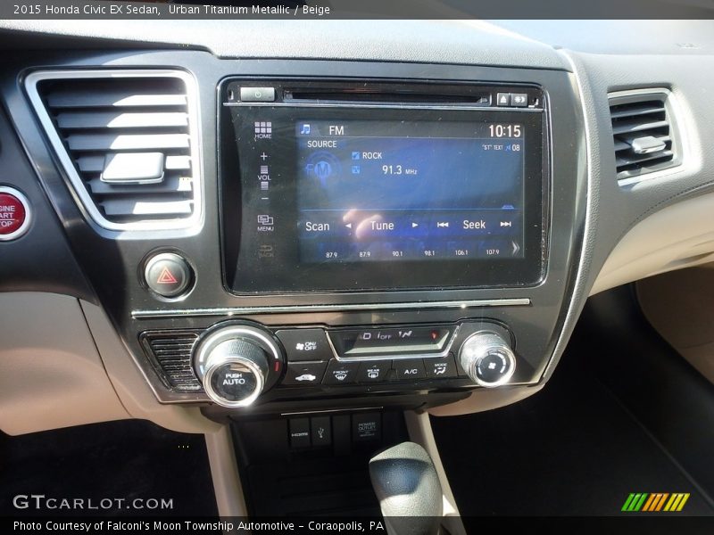 Urban Titanium Metallic / Beige 2015 Honda Civic EX Sedan
