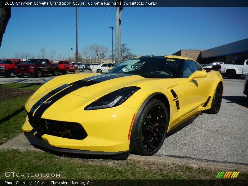Corvette Racing Yellow Tintcoat / Gray 2018 Chevrolet Corvette Grand Sport Coupe