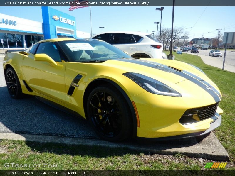 Corvette Racing Yellow Tintcoat / Gray 2018 Chevrolet Corvette Grand Sport Coupe