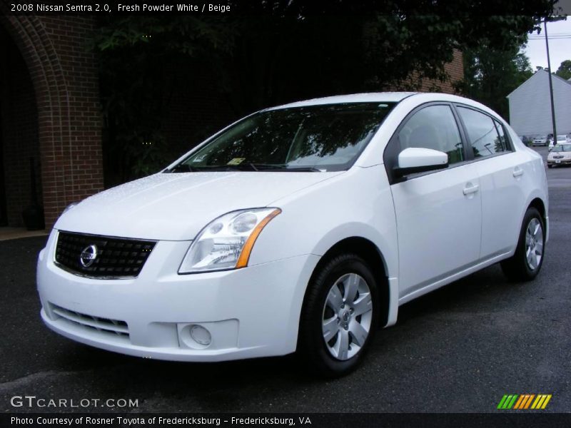 Fresh Powder White / Beige 2008 Nissan Sentra 2.0