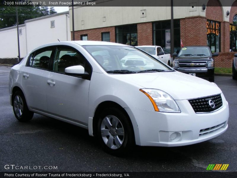 Fresh Powder White / Beige 2008 Nissan Sentra 2.0
