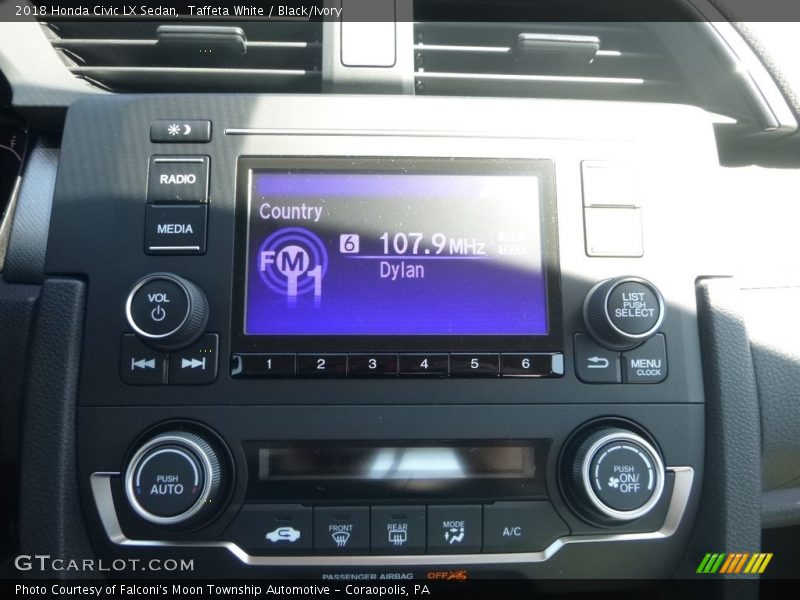 Taffeta White / Black/Ivory 2018 Honda Civic LX Sedan