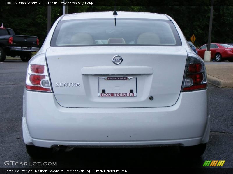 Fresh Powder White / Beige 2008 Nissan Sentra 2.0