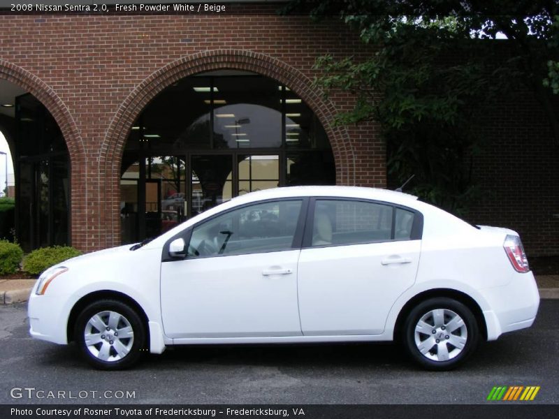 Fresh Powder White / Beige 2008 Nissan Sentra 2.0
