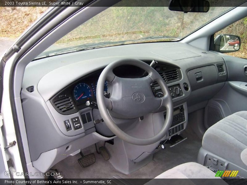 Super White / Gray 2003 Toyota Sienna LE