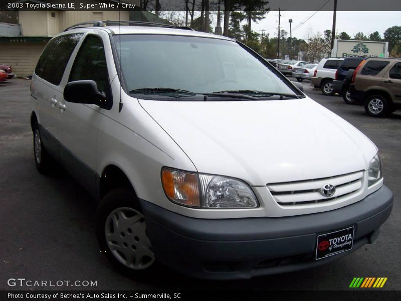 Super White / Gray 2003 Toyota Sienna LE