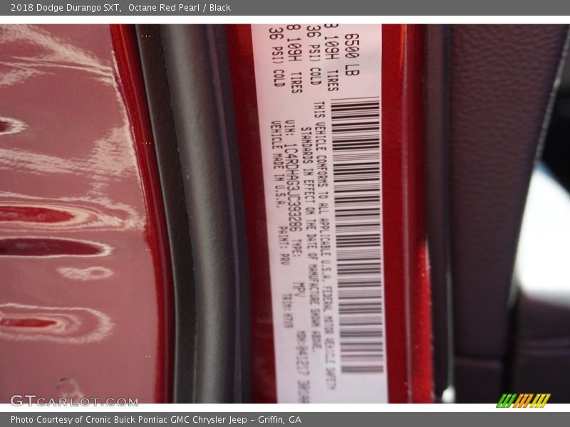 Octane Red Pearl / Black 2018 Dodge Durango SXT