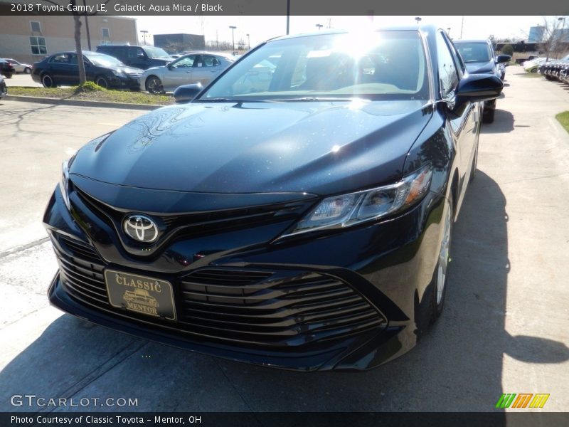 Galactic Aqua Mica / Black 2018 Toyota Camry LE