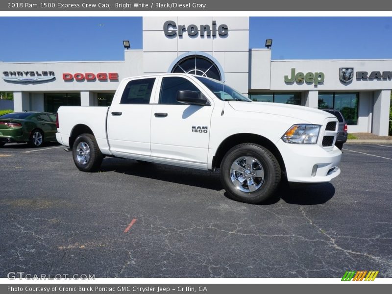 Bright White / Black/Diesel Gray 2018 Ram 1500 Express Crew Cab