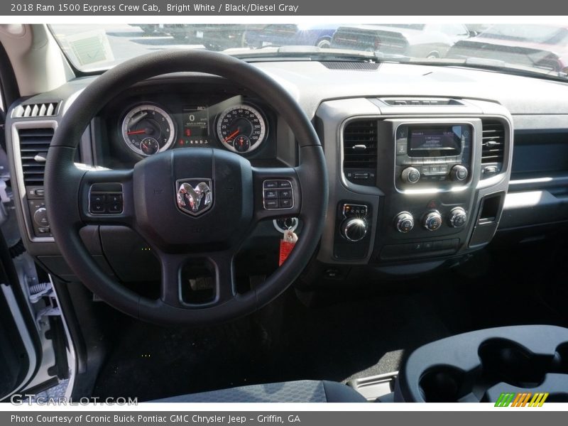 Bright White / Black/Diesel Gray 2018 Ram 1500 Express Crew Cab