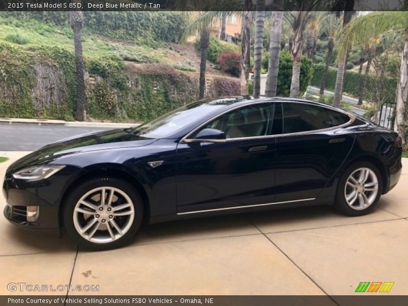 Deep Blue Metallic / Tan 2015 Tesla Model S 85D