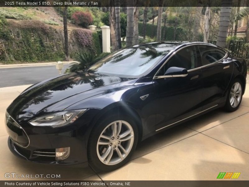Deep Blue Metallic / Tan 2015 Tesla Model S 85D
