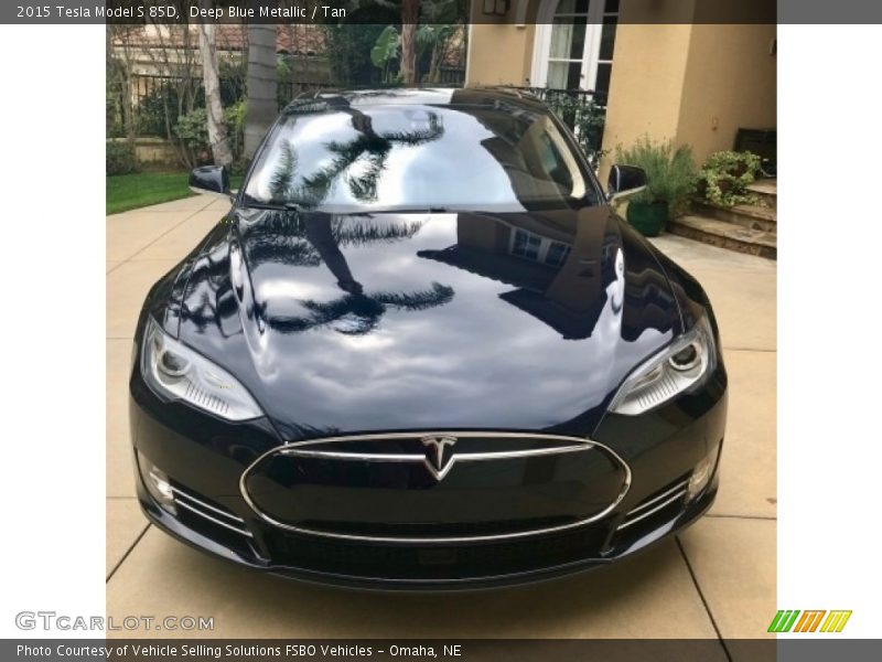 Deep Blue Metallic / Tan 2015 Tesla Model S 85D