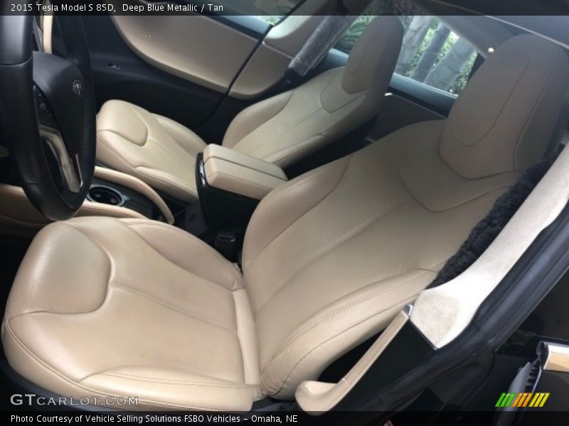 Deep Blue Metallic / Tan 2015 Tesla Model S 85D