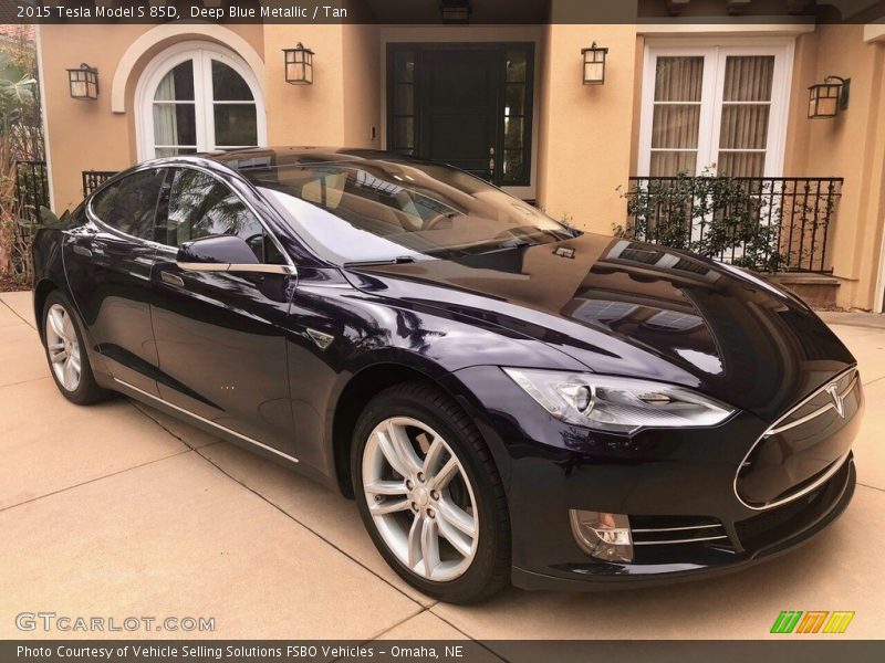 Deep Blue Metallic / Tan 2015 Tesla Model S 85D