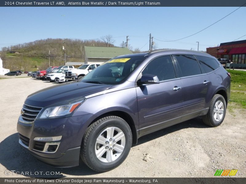 Atlantis Blue Metallic / Dark Titanium/Light Titanium 2014 Chevrolet Traverse LT AWD