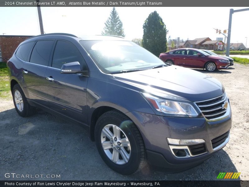 Atlantis Blue Metallic / Dark Titanium/Light Titanium 2014 Chevrolet Traverse LT AWD