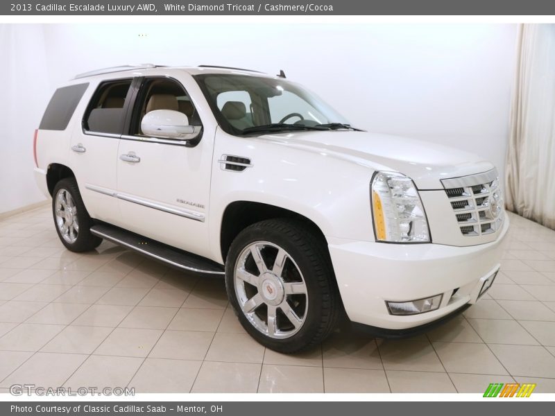 White Diamond Tricoat / Cashmere/Cocoa 2013 Cadillac Escalade Luxury AWD