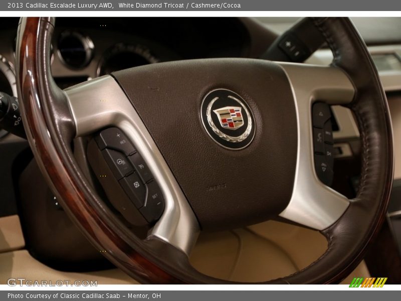 White Diamond Tricoat / Cashmere/Cocoa 2013 Cadillac Escalade Luxury AWD