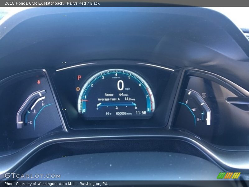 Rallye Red / Black 2018 Honda Civic EX Hatchback