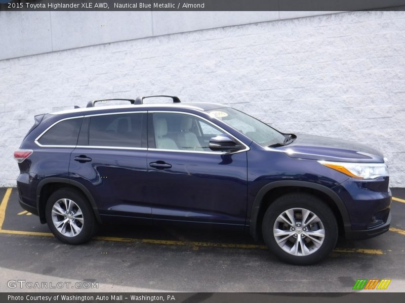 Nautical Blue Metallic / Almond 2015 Toyota Highlander XLE AWD