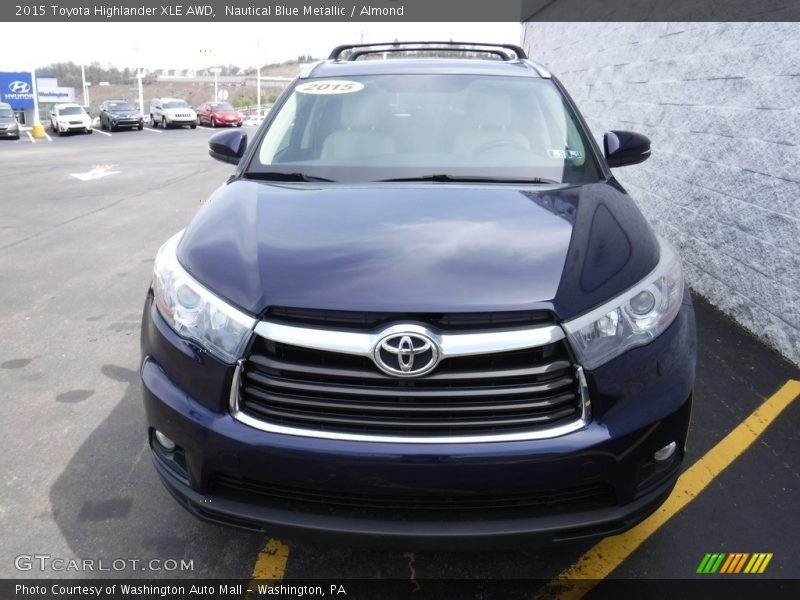 Nautical Blue Metallic / Almond 2015 Toyota Highlander XLE AWD