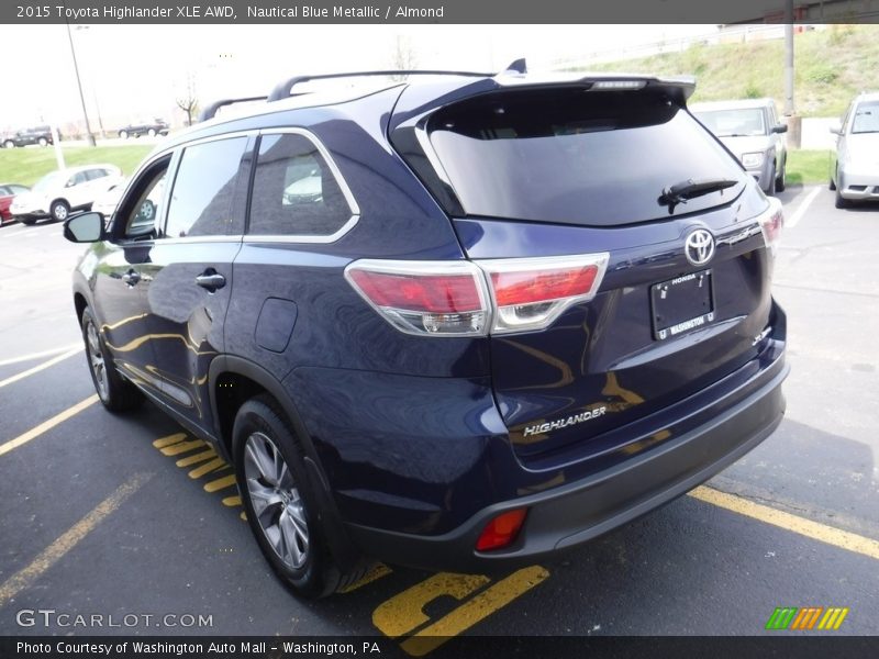 Nautical Blue Metallic / Almond 2015 Toyota Highlander XLE AWD