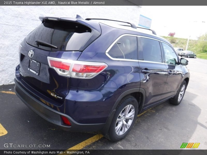 Nautical Blue Metallic / Almond 2015 Toyota Highlander XLE AWD