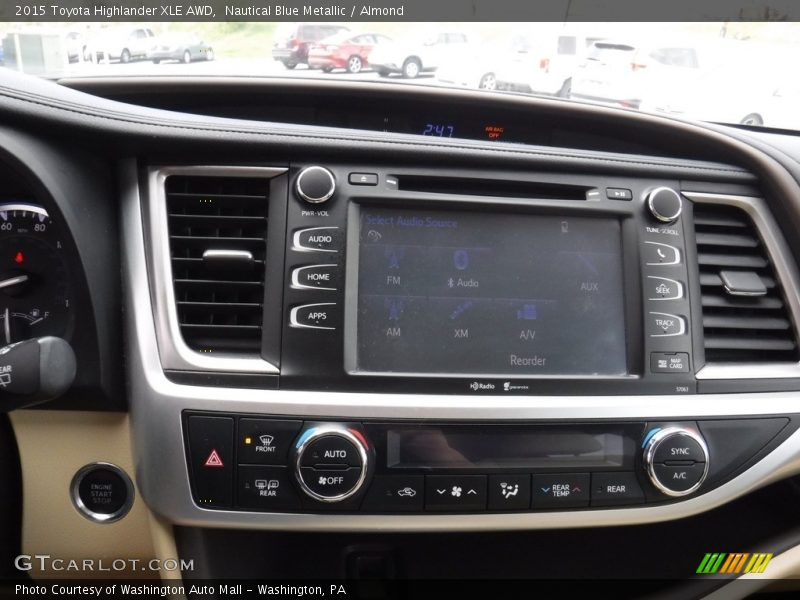 Nautical Blue Metallic / Almond 2015 Toyota Highlander XLE AWD
