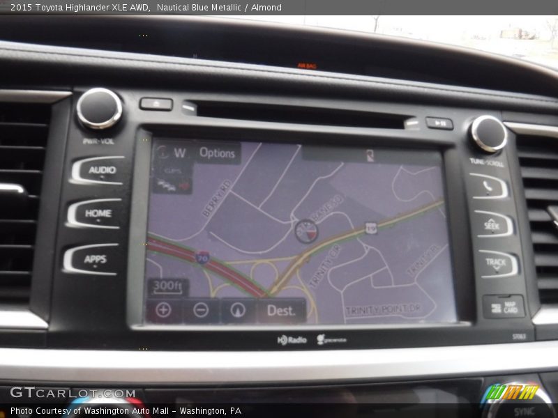 Nautical Blue Metallic / Almond 2015 Toyota Highlander XLE AWD