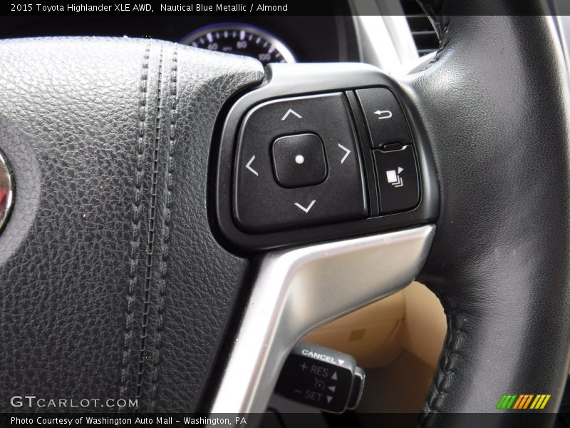Nautical Blue Metallic / Almond 2015 Toyota Highlander XLE AWD