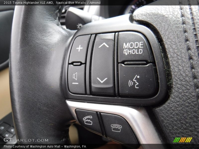 Nautical Blue Metallic / Almond 2015 Toyota Highlander XLE AWD