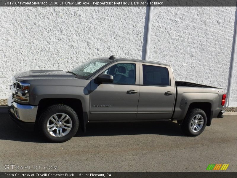 Pepperdust Metallic / Dark Ash/Jet Black 2017 Chevrolet Silverado 1500 LT Crew Cab 4x4