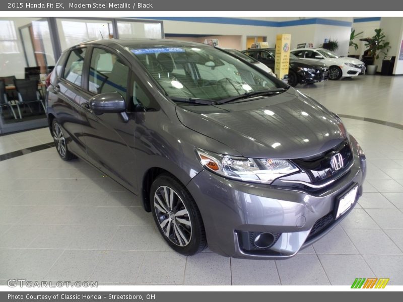 Modern Steel Metallic / Black 2015 Honda Fit EX