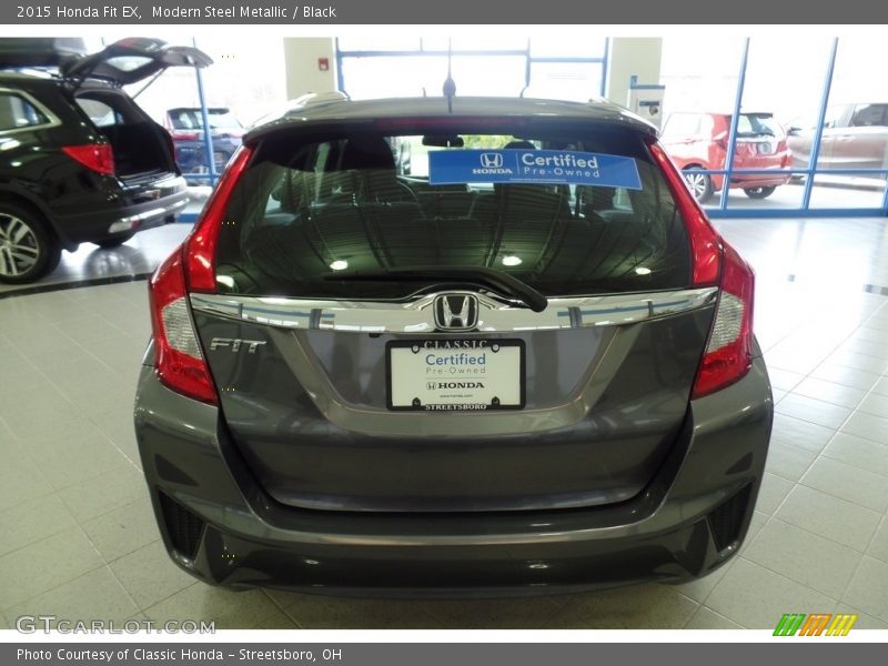 Modern Steel Metallic / Black 2015 Honda Fit EX
