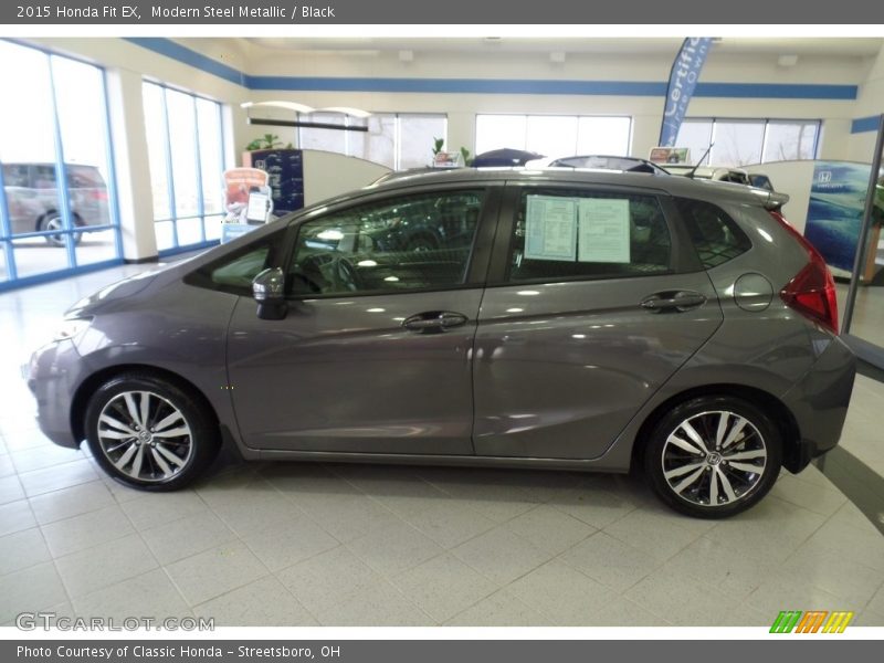 Modern Steel Metallic / Black 2015 Honda Fit EX