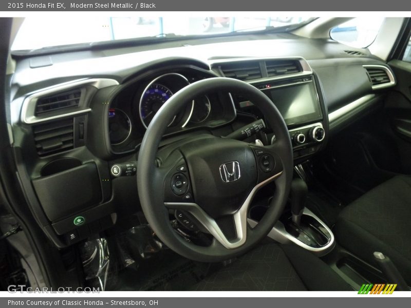 Modern Steel Metallic / Black 2015 Honda Fit EX