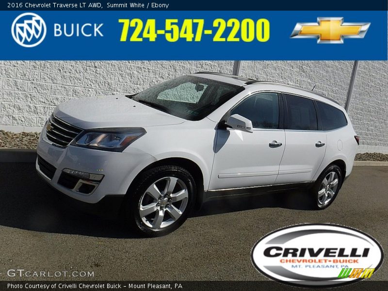 Summit White / Ebony 2016 Chevrolet Traverse LT AWD