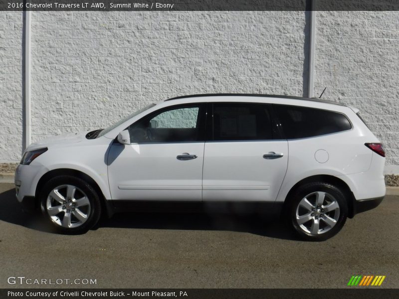 Summit White / Ebony 2016 Chevrolet Traverse LT AWD