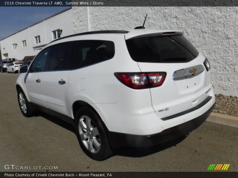 Summit White / Ebony 2016 Chevrolet Traverse LT AWD