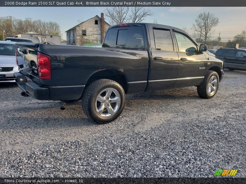 Brilliant Black Crystal Pearl / Medium Slate Gray 2008 Dodge Ram 1500 SLT Quad Cab 4x4